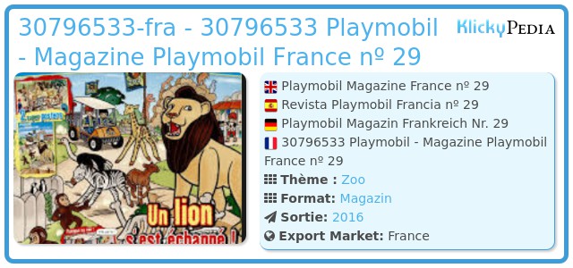 Playmobil 30796533-fra - 30796533 Playmobil - Magazine Playmobil France nº 29
