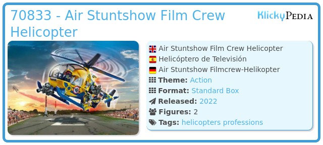 Playmobil 70833 - Air Stuntshow Film Crew Helicopter