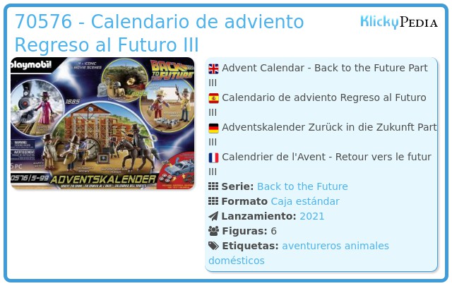 Playmobil 70576 - Calendario de adviento Regreso al Futuro III