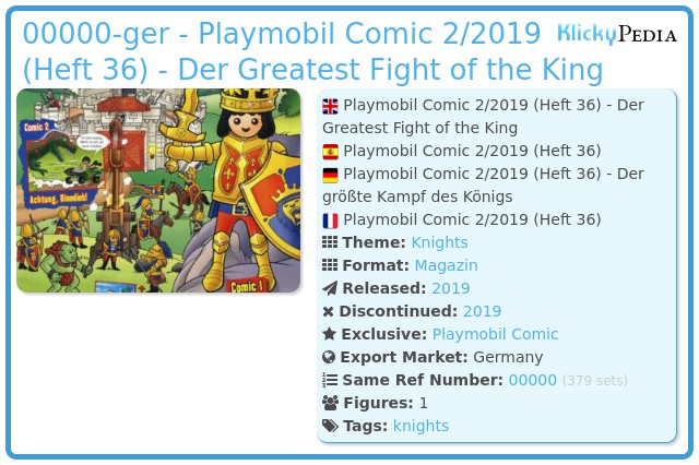 Playmobil 00000-ger - Playmobil Comic 2/2019 (Heft 36) - Der Greatest Fight of the King
