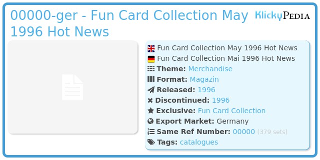 Playmobil 00000-ger - Fun Card Collection May 1996 Hot News