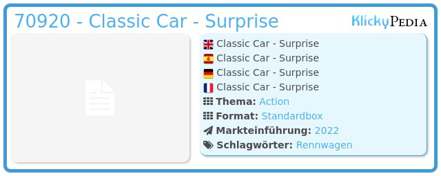 Playmobil 70920 - Classic Car - Surprise