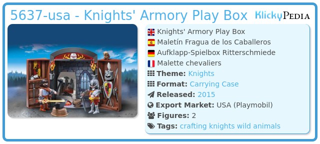 Playmobil 5637-usa - Knights' Armory Play Box