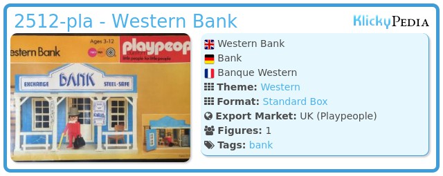 Playmobil 2512-pla - Western Bank