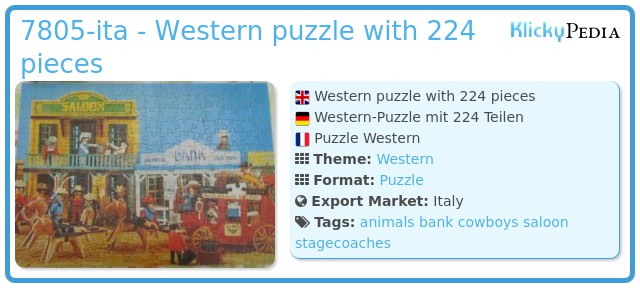 Playmobil 7805-ita - Western puzzle with 224 pieces