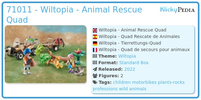 Playmobil 71011 - Wiltopia - Animal Rescue Quad