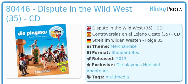 Playmobil 80446 - Dispute in the Wild West (35) - CD