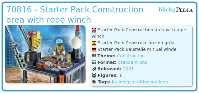 Playmobil 70816 - Starter Pack Construction area with rope winch
