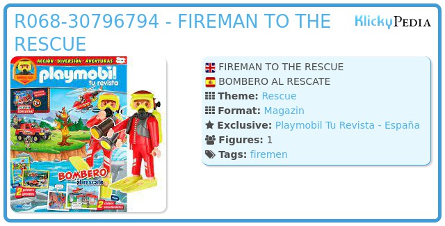 Playmobil R068-30796794 - FIREMAN TO THE RESCUE