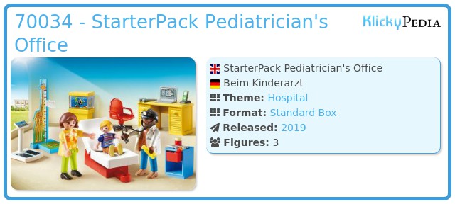 Playmobil 70034 - StarterPack Pediatrician's Office