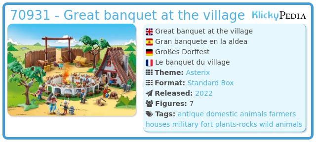 Playmobil 70931 - Great banquet at the village