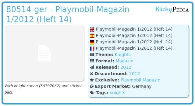 Playmobil 00000-ger - Playmobil-Magazin 1/2012 (Heft 14)