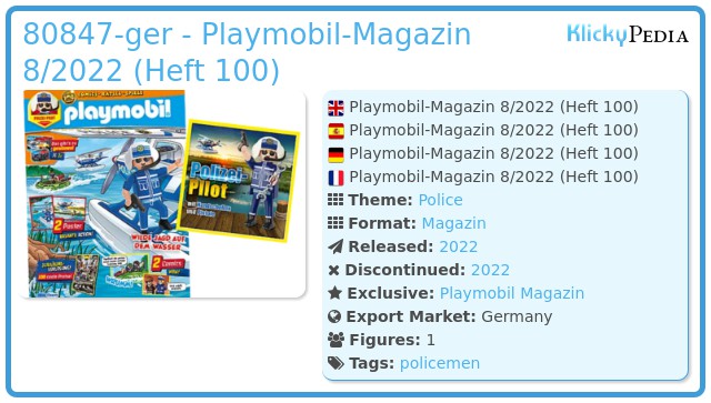 Playmobil 80847-ger - Playmobil-Magazin 8/2022 (Heft 100)
