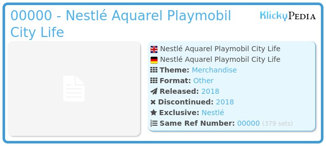 Playmobil 00000 - Nestlé Aquarel Playmobil City Life