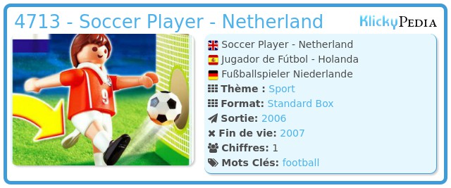 Playmobil 4713 - Soccer Player - Netherland