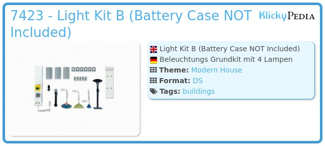 Playmobil 7423 - Light Kit B (Battery Case NOT Included)