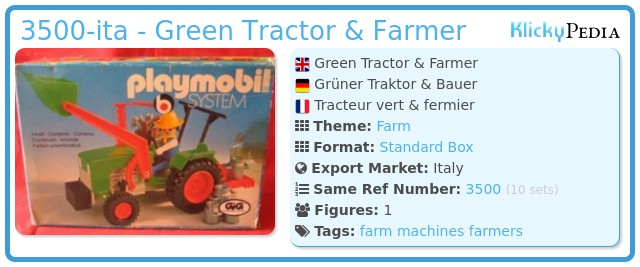 Playmobil 3500-ita - Green Tractor & Farmer