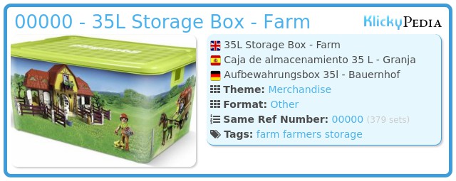 Playmobil 00000 - 35L Storage Box - Farm