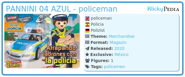 Playmobil PANNINI 04 AZUL - policeman