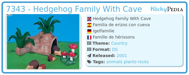 Playmobil 7343 - Hedgehog Family With Cave