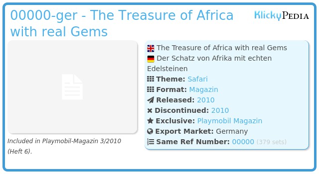 Playmobil 00000-ger - The Treasure of Africa with real Gems