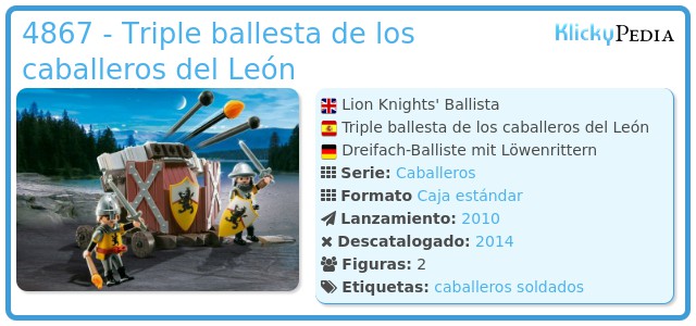 Playmobil 4867 - Triple ballesta de los caballeros del León