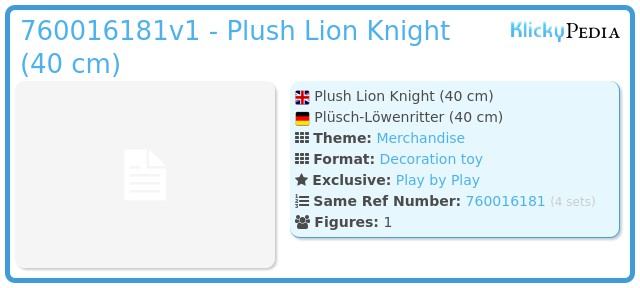 Playmobil 760016181v1 - Plush Lion Knight (40 cm)