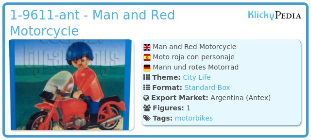 Playmobil 1-9611-ant - Man and Red Motorcycle