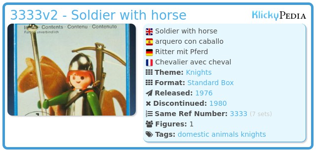 Playmobil 3333v2 - Soldier with horse
