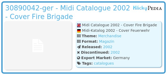 Playmobil 30890042-ger - Midi Catalogue 2002 - Cover Fire Brigade