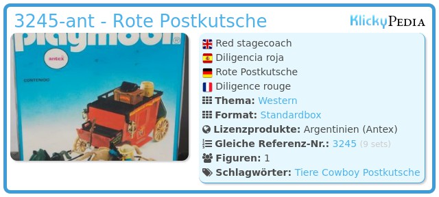 Playmobil 3245-ant - Rote Postkutsche