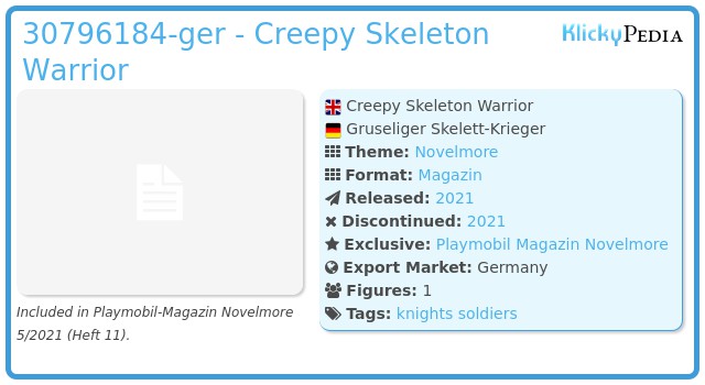 Playmobil 30796184-ger - Creepy Skeleton Warrior