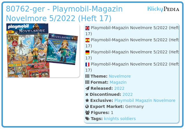 Playmobil 80762-ger - Playmobil-Magazin Novelmore 5/2022 (Heft 17)