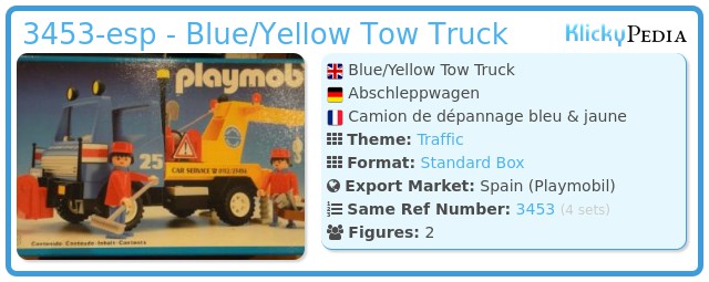 Playmobil 3453-esp - Blue/Yellow Tow Truck