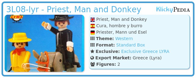 Playmobil 3L08-lyr - Priest, Man and Donkey