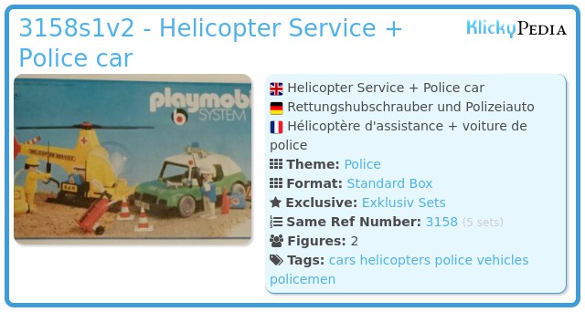Playmobil 3158s1v2 - Helicopter Service + Police car
