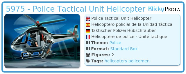 Playmobil 5975 - Police Tactical Unit Helicopter