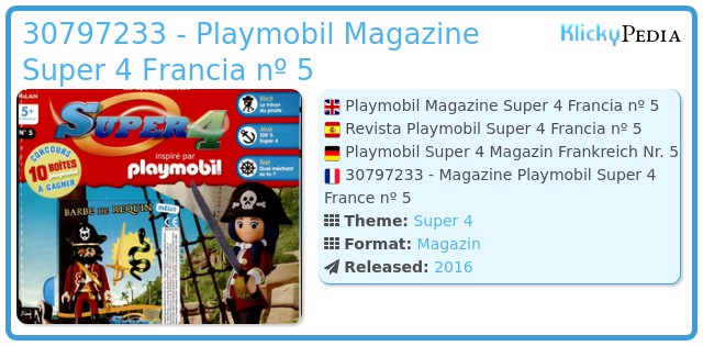 Playmobil 30797233 - Playmobil Magazine Super 4 Francia nº 5