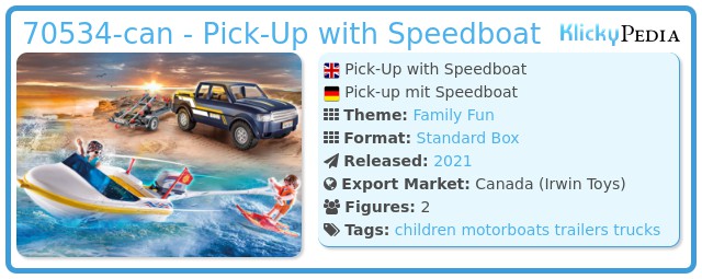 Playmobil 70534 - Pick-Up with Speedboat