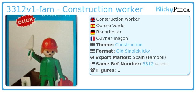 Playmobil 3312v1-fam - Construction worker