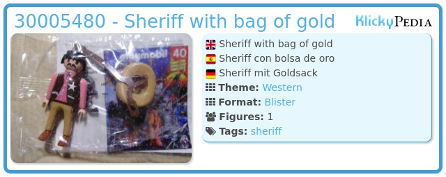 Playmobil 0000 (30 00 5480) - Sheriff with bag of gold