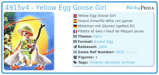 Playmobil 4915v4 - Yellow Egg Goose Girl