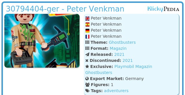 Playmobil 30794404-ger - Peter Venkman