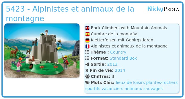 Playmobil 5423 - Alpinistes et animaux de la montagne