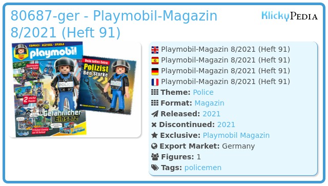 Playmobil 80687-ger - Playmobil-Magazin 8/2021 (Heft 92)