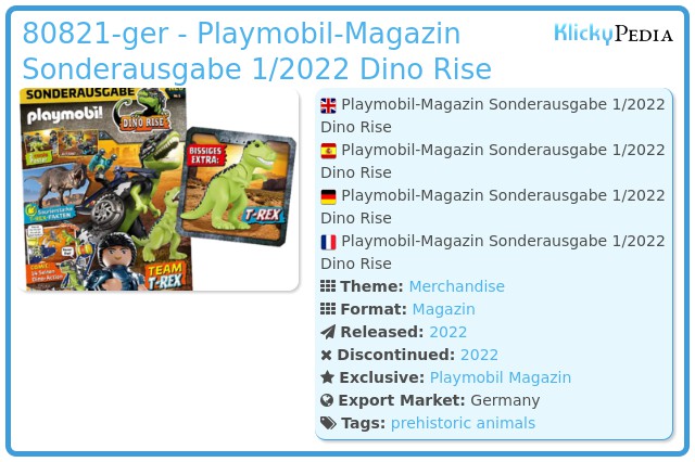 Playmobil 80821-ger - Playmobil-Magazin Sonderausgabe 1/2022 Dino Rise