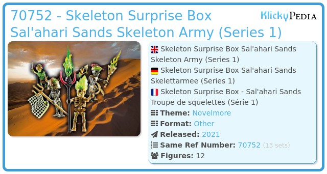 Playmobil 70752 - Skeleton Surprise Box Sal'ahari Sands Skeleton Army (Series 1)