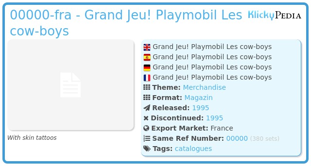 Playmobil 00000-fra - Grand Jeu! Playmobil Les cow-boys