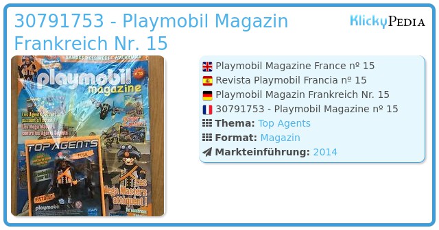 Playmobil 30791753 - Playmobil Magazin Frankreich Nr. 15