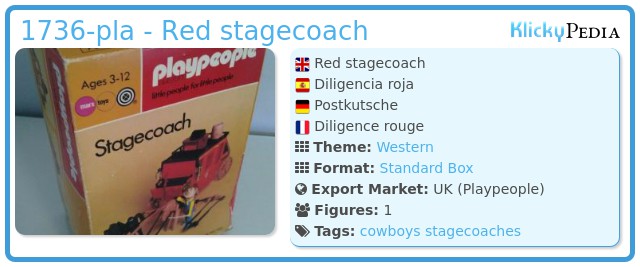 Playmobil 1736-pla - Red stagecoach